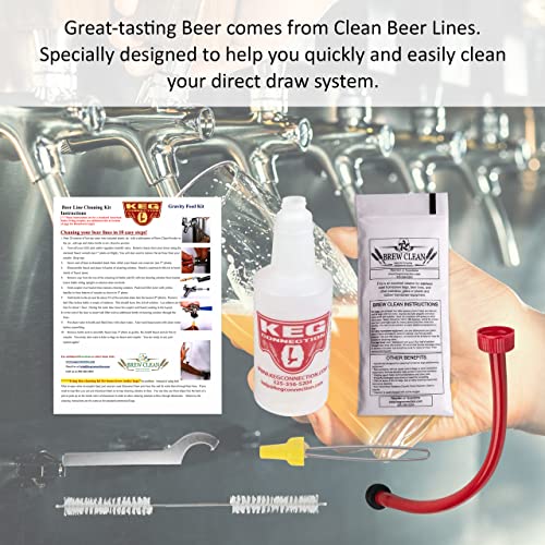 Kegconnection Kegerator Beer Line Cleaning Kit - Easy And Safe To Use Keg Cleaner - With Brew Clean Solution And More #TOP2