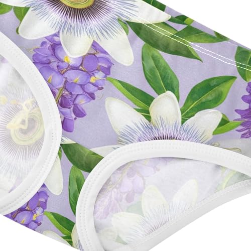 Aesthetic Toddler Girls Underwear 2t Cotton Little Girl Panties White Passion Flowers Purple Underpants Briefs4