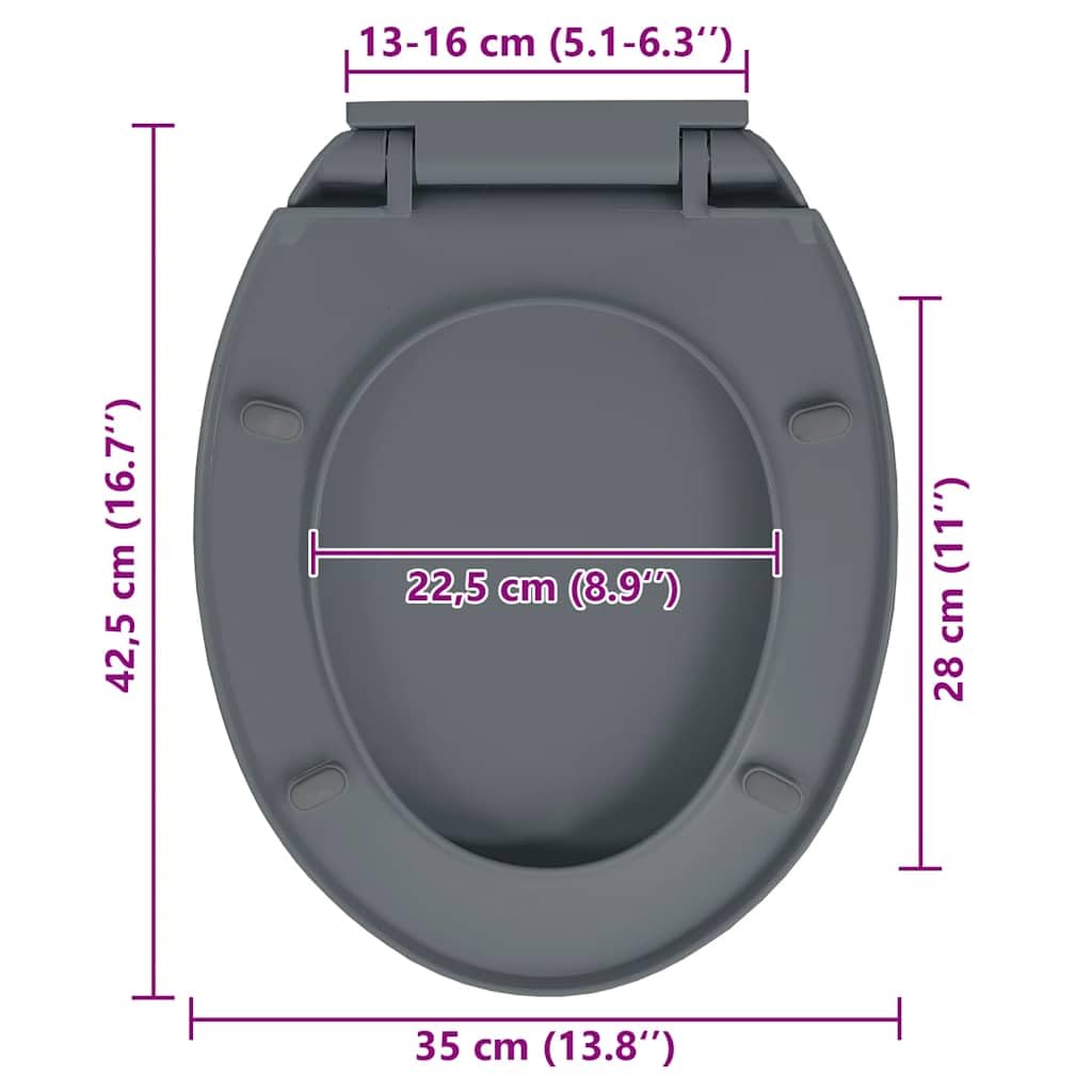 Asiento de inodoro con descenso automático, ovalado, cierre rápido, universal, de plástico, fácil de limpiar y estable, para baño, baño de invitados y sanitarios