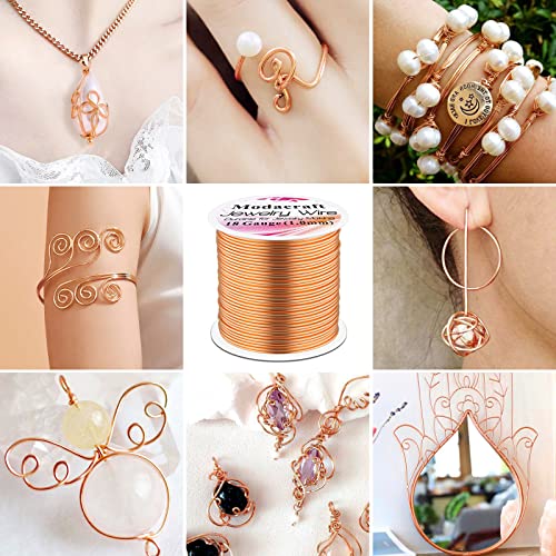 Image of Modacraft 18 Gauge Copper Wire for Jewelry Making with 4 in 1 Plier, 65Ft /1mm Craft Beading Pure Bare Copper Wire for Jewelry Making Supplies and Crafting