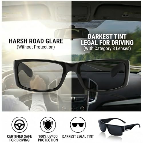 Image of Locs Mens Flat Top Gangster Sunglasses Black Silver Frame 91026