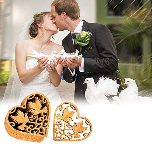 Baugger - 10pcs coração de madeira oco pássaros pendurados ornamentos para festa de casamento diy de
