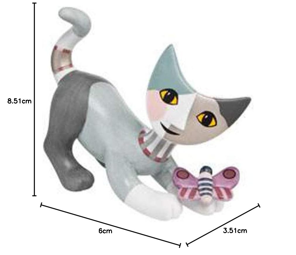 Goebel - Mini gatto in porcellana, multicolore, 8,5 x 3,5 x 6 cm