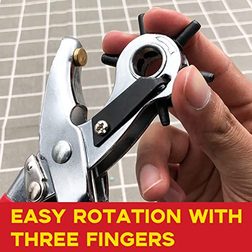 Image of Leather Hole Punch Tool,Belt Hole Puncher,Leather Punch Plier,Revolving Punch Plier Kit Punching,Leather Stamping Tools Used in Various Leather Materials.eg:Belt,Leather,Purse Strap,Watch Strap ect.