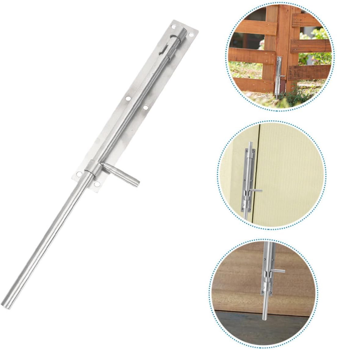 2pcs Heavy Duty Stainless Steel Slide Bolt Latch Waterproof and Rust-Resistant Gate Hardware for Wooden Fences and Doors Easy to Install