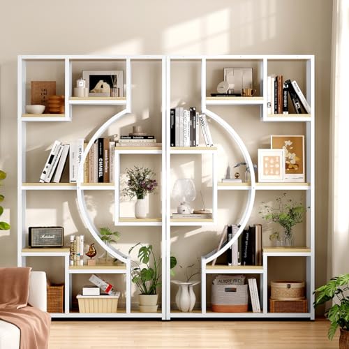 LGHM Bookshelf Set of 2 with Metal Frame, 5 Tier