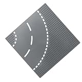 Feleph Classic Road Base Plates, City Street Curve Road Building Kit, 10 x 10 Inches Town Baseplate