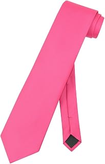 NeckTie Solid HOT PINK FUCHSIA Color Men's Neck Tie, Hot Pink Fuchsia Fuschia, One Size
