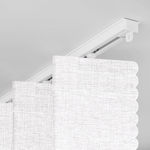 JILRON 100% Blickdichter Türvorhang – Faltbares Akordion-Design mit Magnetverschluss & Klebemontage ohne Bohren, inkl. Schiene – Für Terrassentüren oder Glastüren, Weiß, 201x180 cm