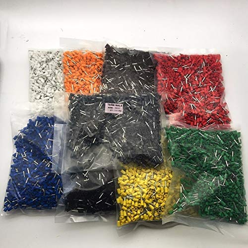 Davitu Terminals - 1000pcs VE6012 European cold terminal pin type copper wire ear tube terminal. - (Color: brown)