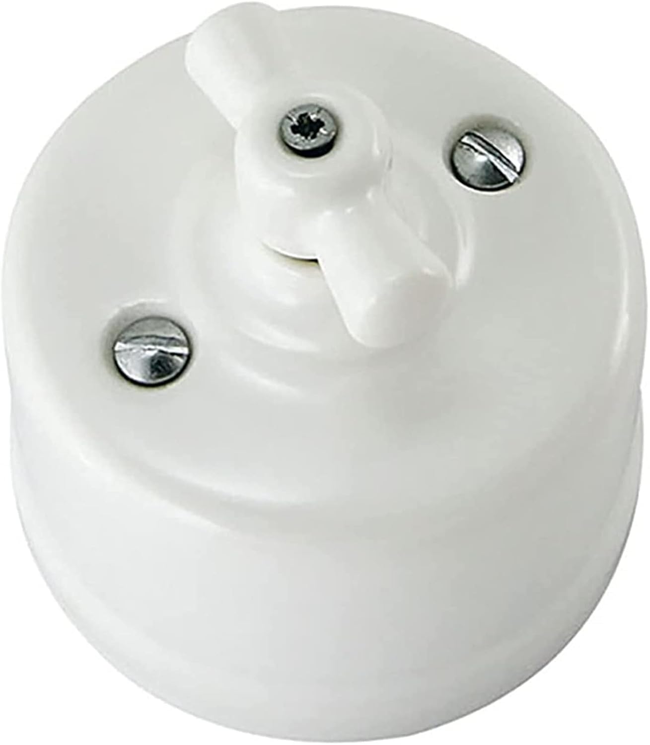 Switch Encoder Retro Rotary Vintage Porcelain Light White Black Switch Outlet 220V 10A for Home Decaration (Color : 2, Size : 1-Gang)