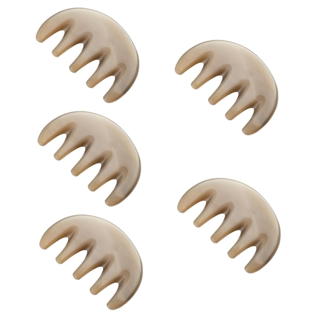 Healvian 5piezas Masajeador De Cabelludo De Cuerno De Buey Peine Guasha Para Alivio De Estrés Masaje Relajante Para Cabeza y Cuello Herramienta De Bienestar Portátil