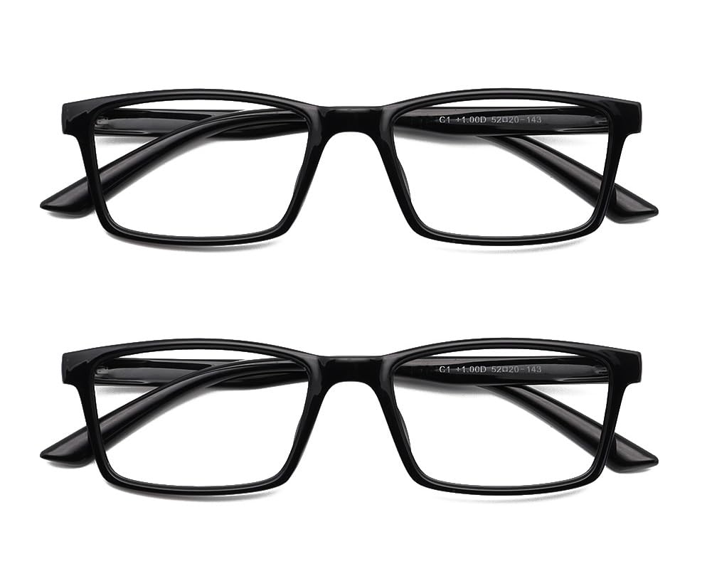 Mcoorn Gafas de Lectura Anti Luz Azul Antirreflejos, Flexibles Ligeras (Pack 2)