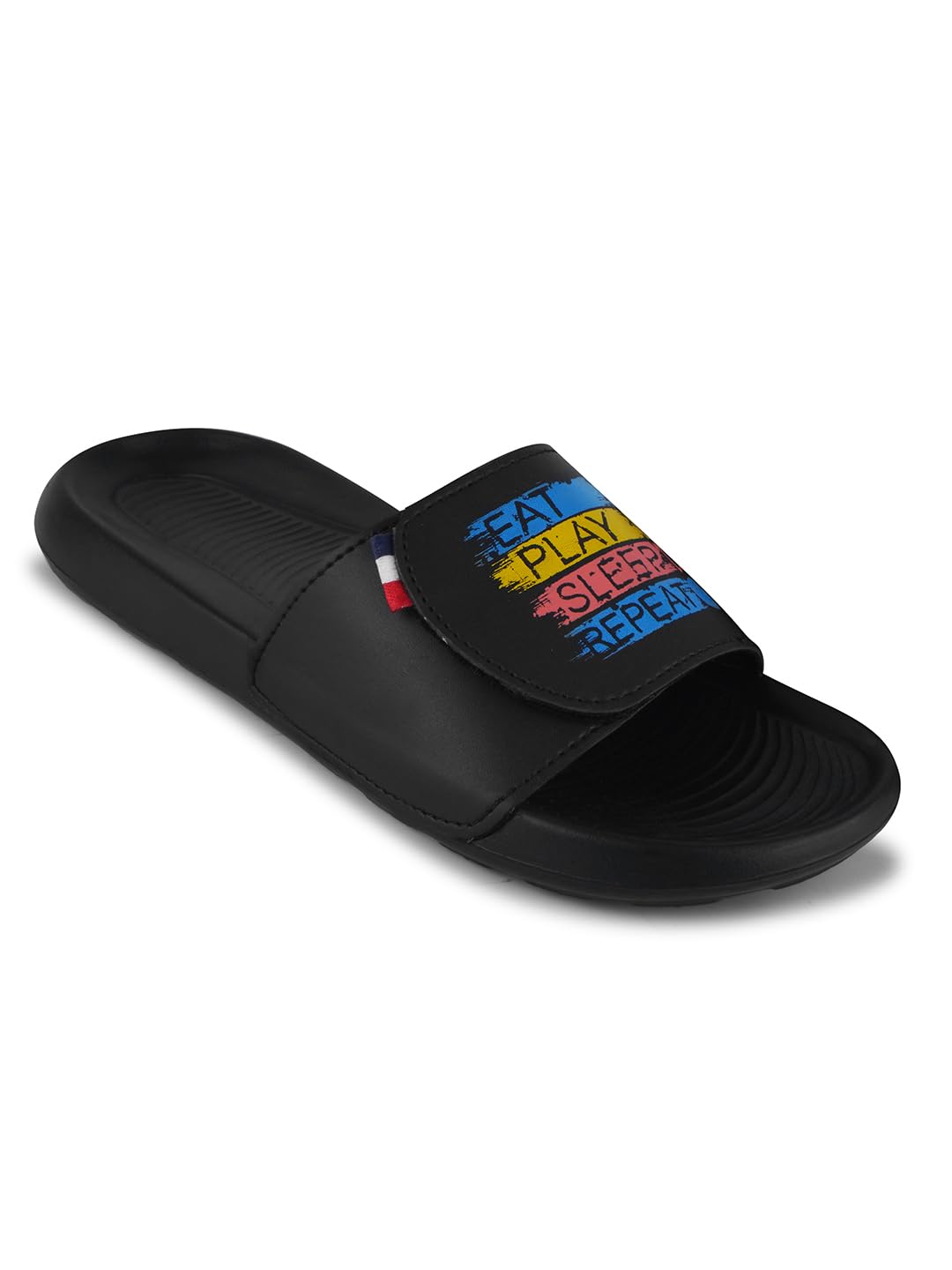 PERY-PAO Sliders Mens Black Stylish Printed Flip Flop & Slippers (B0CRL5QK4N) Amazon Price History, Amazon Price Tracker