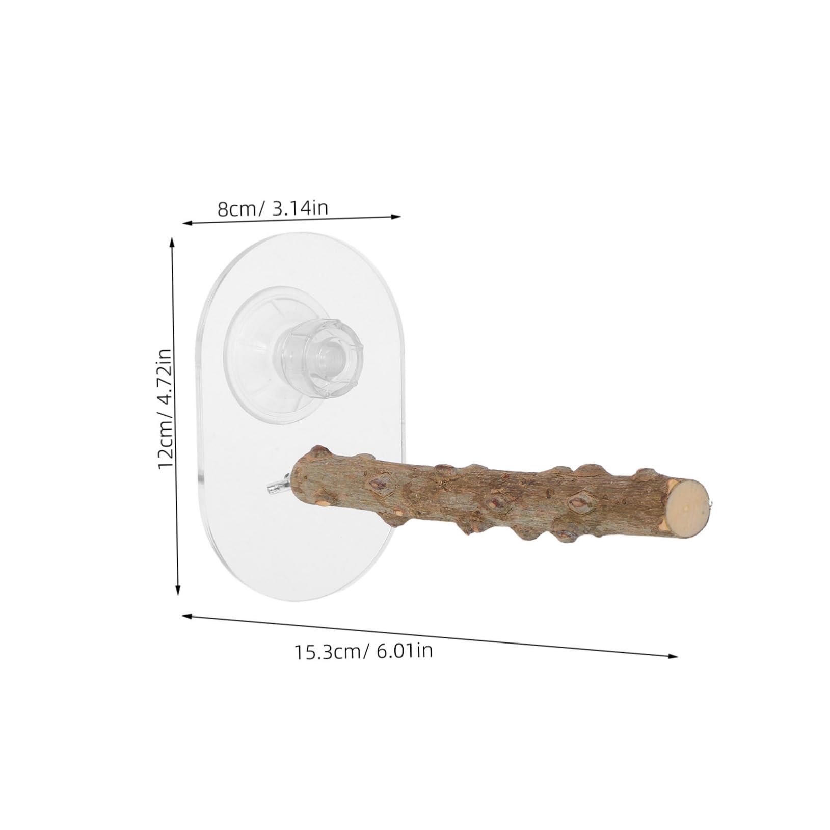 Mipcase Natural Wood Bird Stand Platform for Cockatiels Parakeets Budgies with Strong Suction Cup for Secure Attachment Birdcage Window
