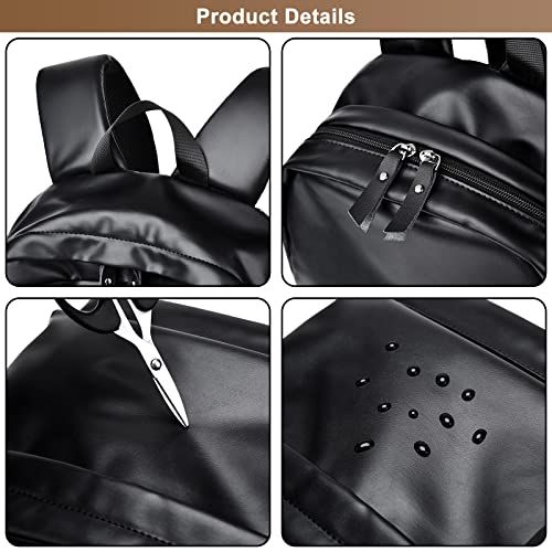 Classic Backpack for Men, PU Leather Large Capacity Travel Bookbag Lightweight Casual Daypack for Travel Work College3
