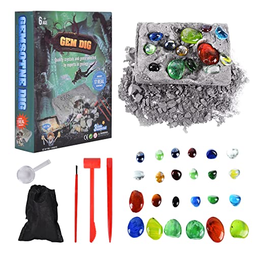 colmanda 17 Edelstein Ausgraben Spielzeug Experimentierset, Mineralien...