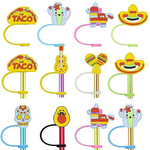 16 piezas tapas de silicón reutilizables para pitillos miniatura 1
