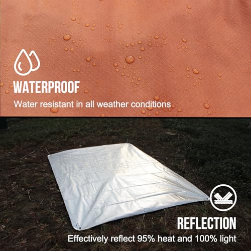 Image of LYN Heavy Duty Emergency Blanket Survival Gear Waterproof Insulated Blanket Emergency Tarp for Camping, Hiking, Bushcraft