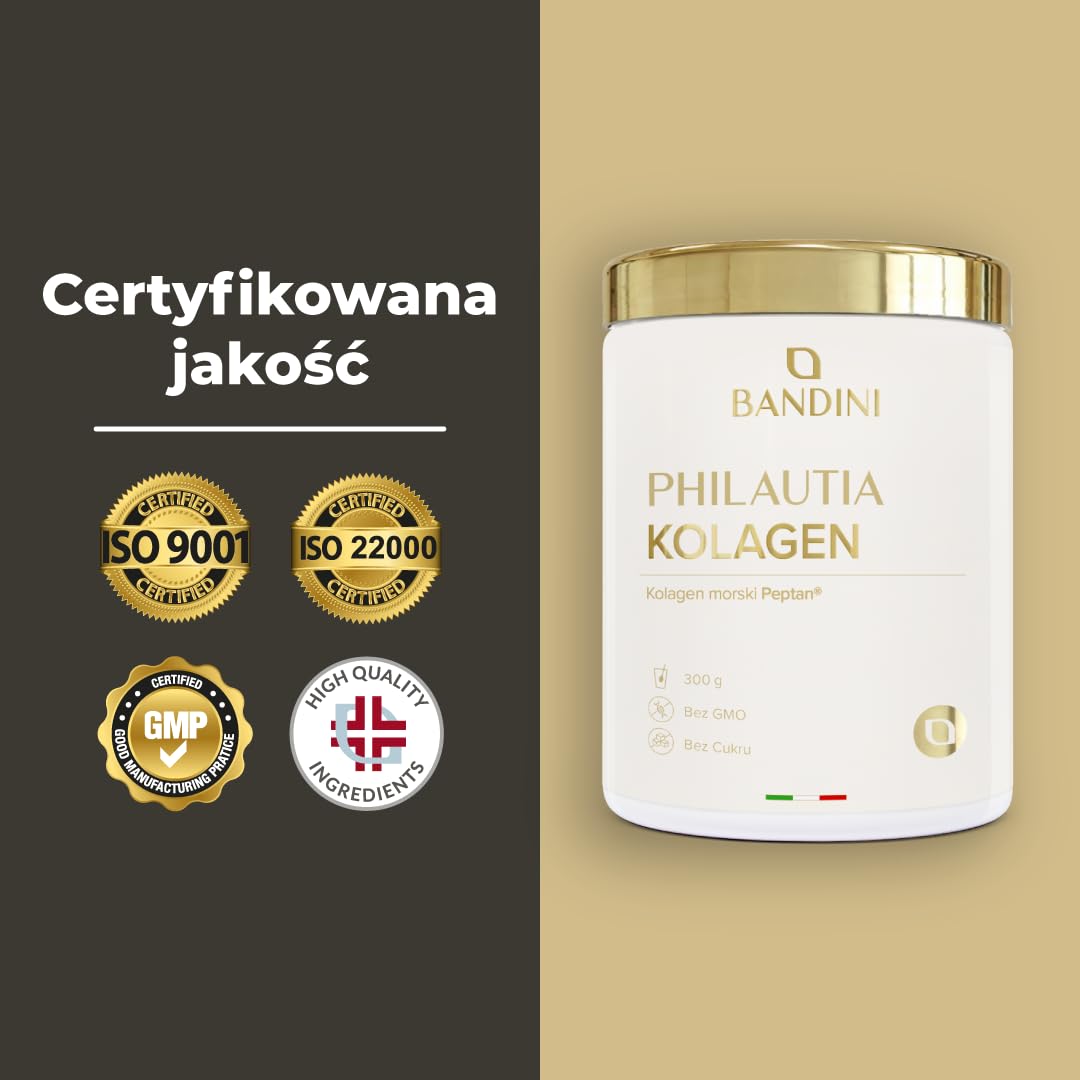 Bandini® Kolagen morski w proszku 12.000mg - Czysty hydrolizat kolagenu typu I z bioaktywnymi peptydami kolagenowymi - Suplement dla skóry, włosów, paznokci – Bezzapachowy Marine Collagen - 300g