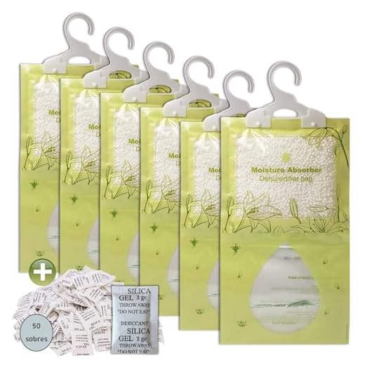 carSIbre - 2 productos en 1, Bolsas antihumedad armarios (6x220 grs) + Bolsitas gel silice (50x3 grs), Antihumedad armarios, Antihumedad habitación, Antimoho, Hogar en general, Diseño floral