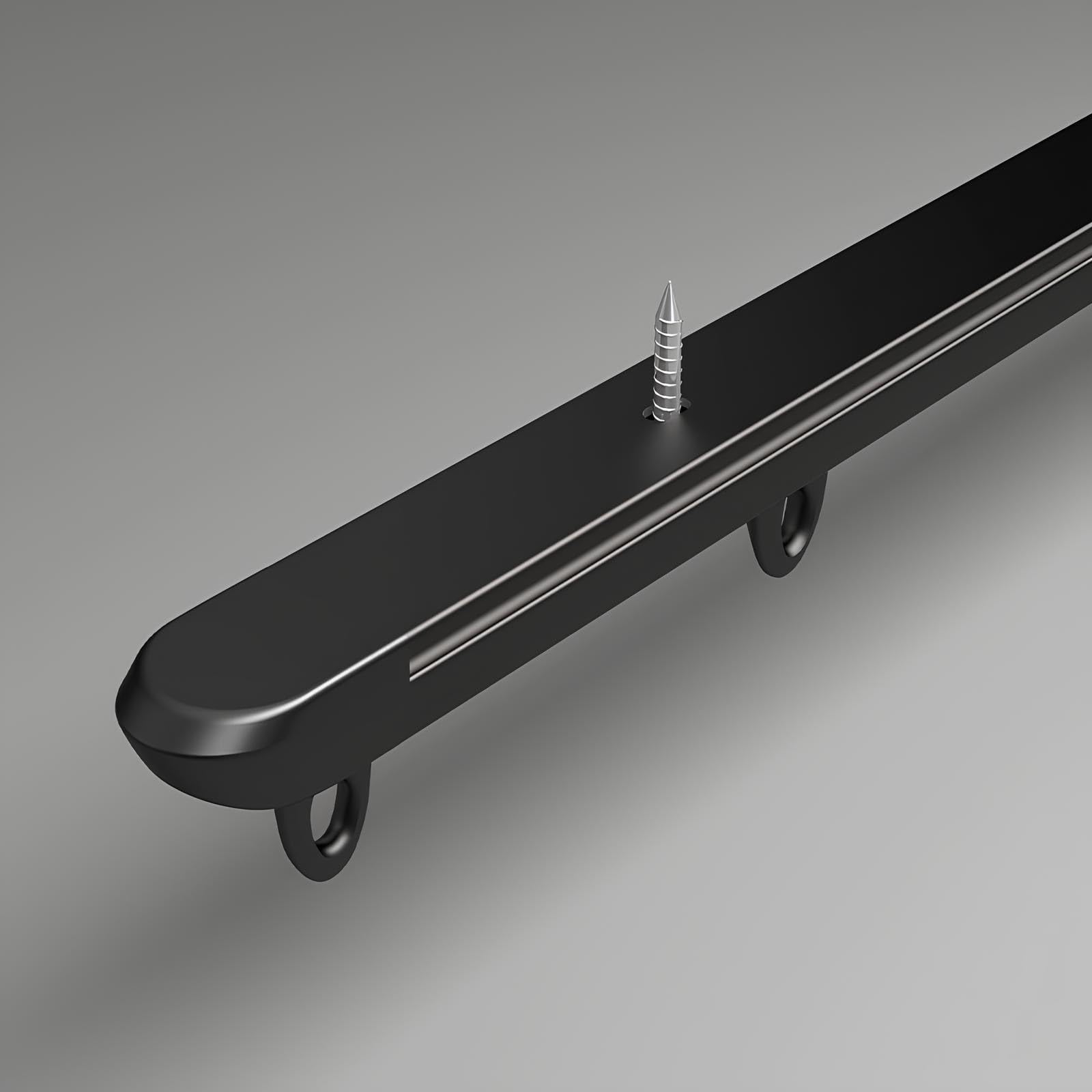 Solutions pour camping-car et douche via rails de plafond noirs