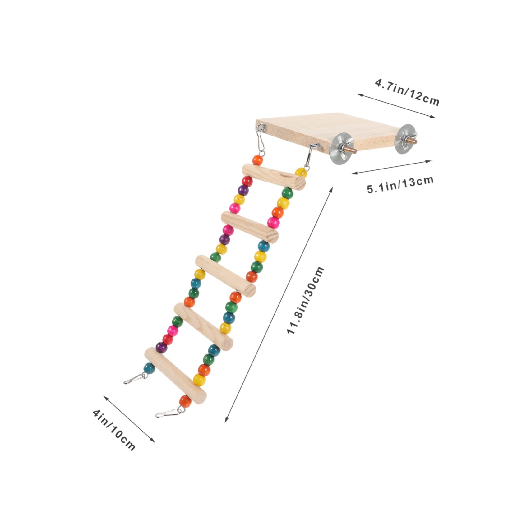 HANABASS Parrot Training Ladder with Swing Toys and Platforms Wooden Bird Ladder Perch Toy for Small to Medium Birds