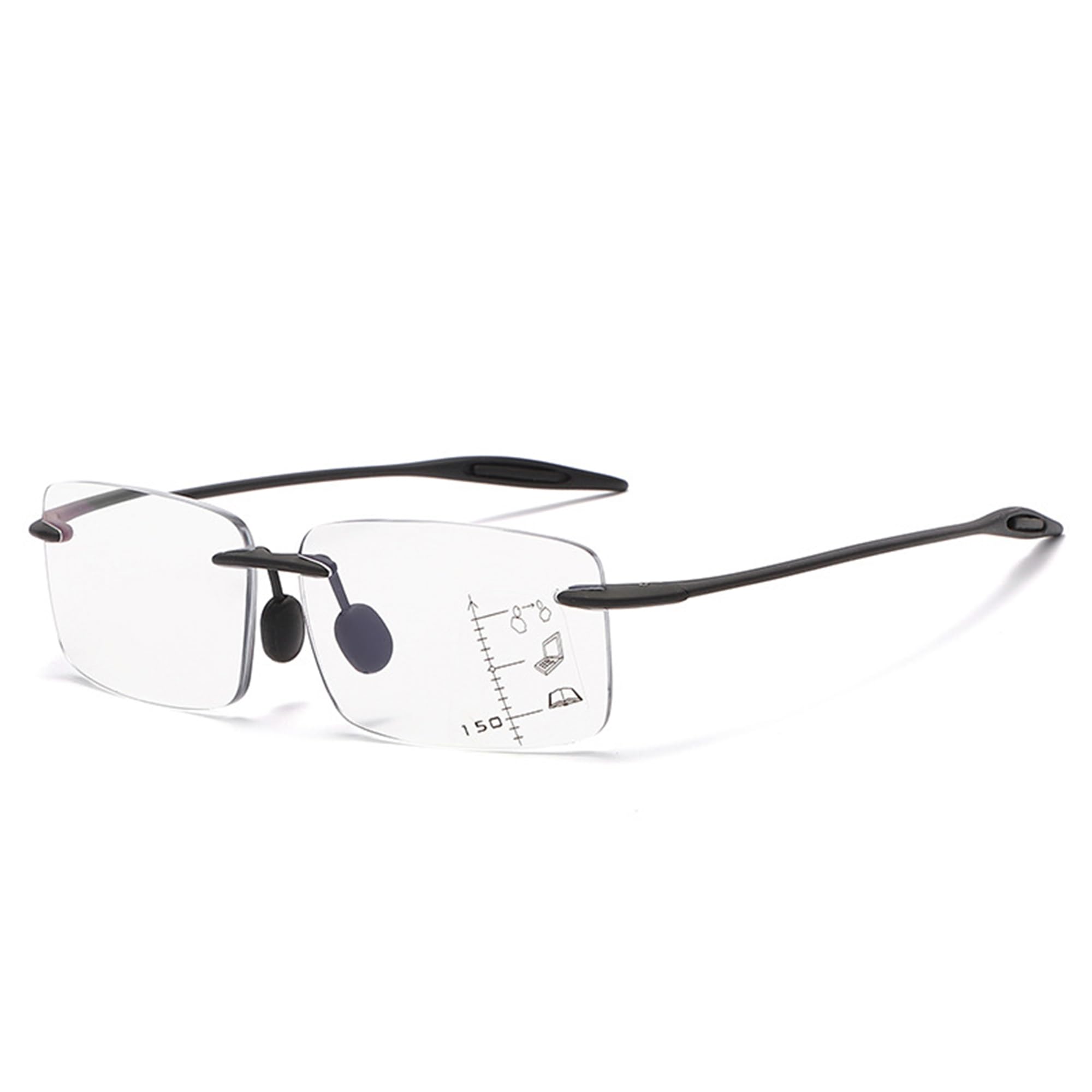 LensKandy Multifocal/Progressive black Rimless Reading glasses for Men & Women | +2.00 | RRG25 (B0D1PH7H2N) Amazon Price History, Amazon Price Tracker