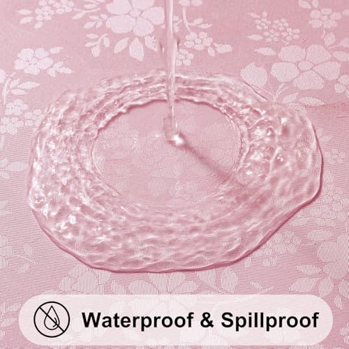 Image of Smiry Rectangle Table Cloth, Waterproof Heavy Duty Vinyl Tablecloths, Wipeable Washable Table Cover for Kitchen and Dining Room (Dirty Pink, 60 inch X 120 inch)