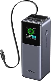 Nexode 165W ​​Laptop Power Bank​​, 20,000mAh High Capacity ​​Portable Charger​​ with 100W ​​Super Fast Charging​​ for MacBook Pro/Air,Power on the Go,Built-in ​​Retractable Cables​​ for Outdoor
