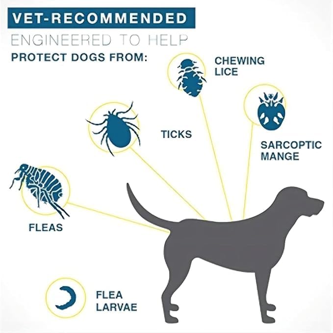 Protect Your Furry Friend from Deadly Parasites! Dog Flea and Tick Collar -The Best Protection! Size: 63 * 1.3CM for Dog. 1