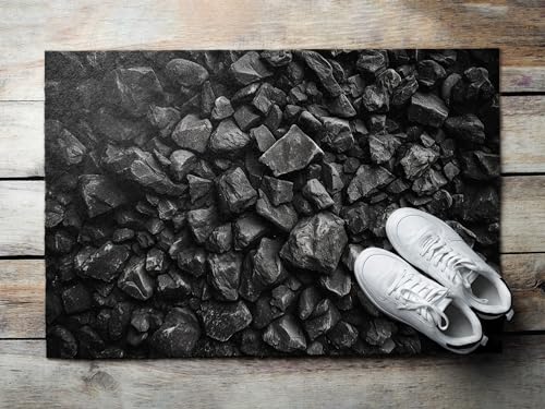 Tapis de sol design Pierres Noires Tulup pour un accueil soigné et durable - 3