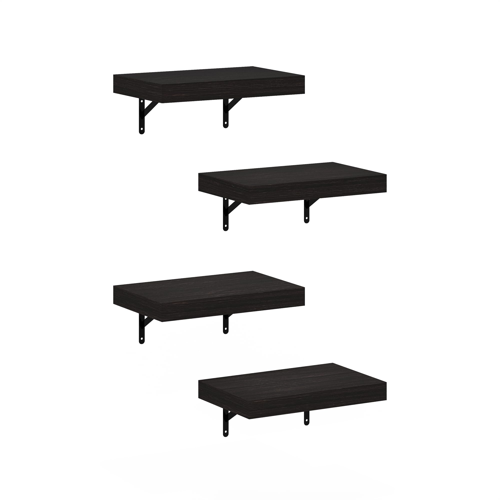 Amazon｜フリノ(Furinno) Tannaシリーズ ウォールシェルフ 幅38㎝ 4個