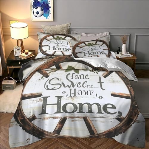 Housse de couette 260x220 ferme rurale parure de lit 3D super douce microfibre - 6