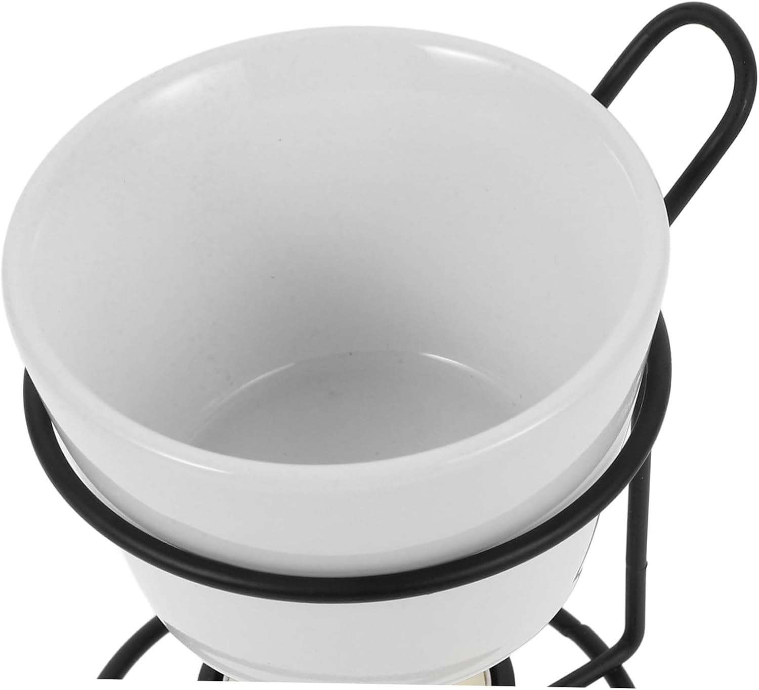 2sets Ceramic Fondue Pot Set for Melting Chocolate Cheese and Butter Versatile Warming Set with Iron Convenient for Parties and Desserts