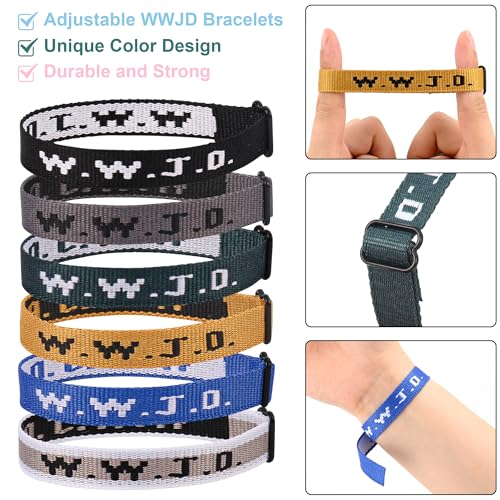 WWJD Bracelet Pack for Women Men, Christian Jesus Wristbands, Adjustable WWJD Bracelets Bulk What Would Jesus Do Bracelet2