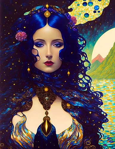 Affiche sur toile femme robe de sorcière noire 58x90cm SERENDIPITP sans cadre décoration murale
