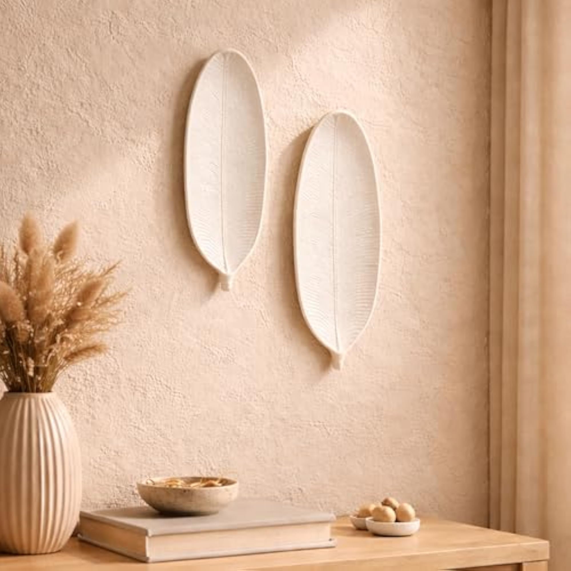 Wooden Tray for Decoration, Leaf Shape Wall Décor