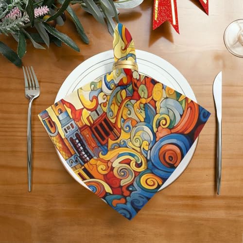 Servilletas de tela cuadradas 50.5x50.5 cm pack de 4 miniatura 2