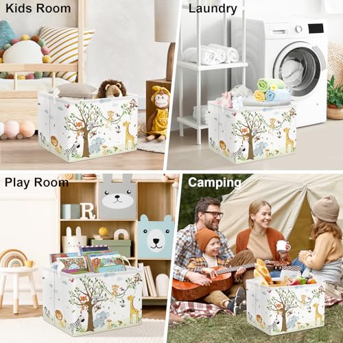 Image of Clastyle Woodland Nursery Animal Tree Baby Gift Storage Basket for Kid Room