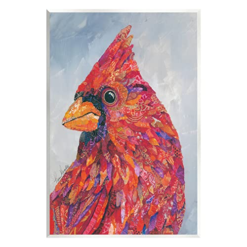 Stupell Industries The Messenger Red Cardinal Layered Collage Bird Painting