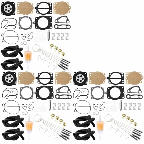 QAZAKY Carburetor Rebuild Kit Compatible with Keihin CDK-2 38 40 42 44mm Carburetor 15001-3763 15003-3702 15003-3724 Kawasaki Jet Ski SC SS ST STX SX SXI TS XI XIR X2 ZXi 650 750 900 1000 Pack of 3