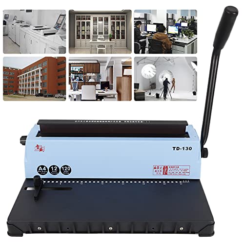 34 Hole Binding Machine, 120 Sheet Paper Punching Binding Spiral Coil Calendar Binding Machine Binder Puncher Bind Books And Documents Schools Office Photo Studios Home Use #TOP2