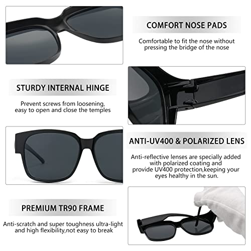 Long Keeper Oversized Wrap Around Polarized Sunglasses Women Men TR90 Square Lightweight Wear Over Prescription Glasses4