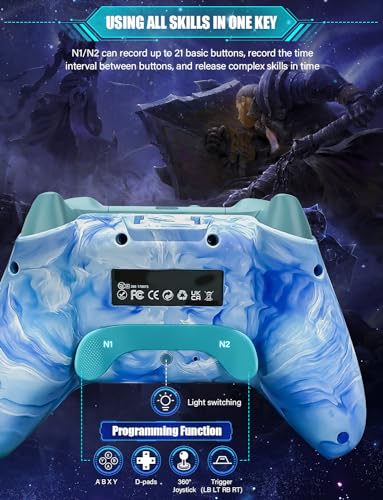 Image of Wireless Switch Controllers for Nintendo Switch /OLED /Lite /Switch 2, 1200mAh Pro Controller with 10 Color LED Lights, Rechargeable Switch Control Gamepad with Vibration, 6-Axis Gyro, Turbo, Wake Up