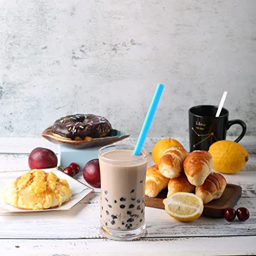 [Individually Wrapped] Angled Tips 100 Pcs Disposable Jumbo Smoothie Straws & Boba Straws, Wide Multi Colors Milkshakes Plastic Drinking Straws, Bpa Free (9.45" Long And 0.43" Diameter) #TOP2