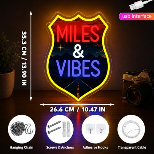 Image of Miles & Vibes LED Neon Sign for Wall Decor