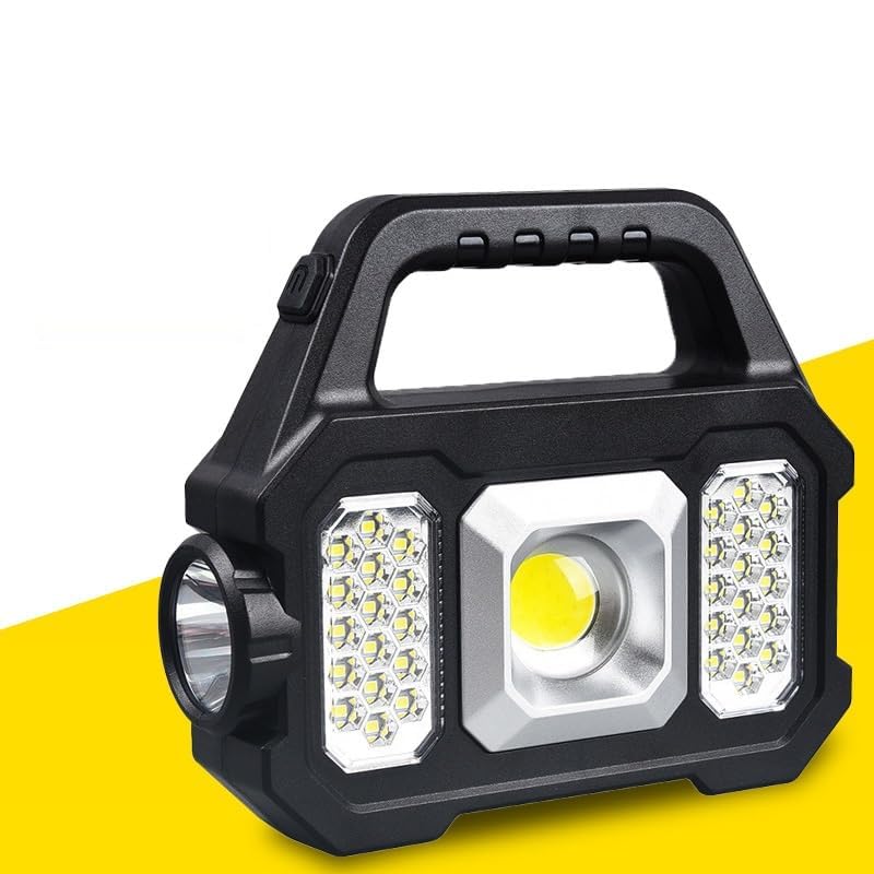 M.T. BROTHERS Solar Portable Searchlight LED+COB Lantern Rechargeable Flashlight USB Torch for All Adventure emergancy, Camping, Hiking