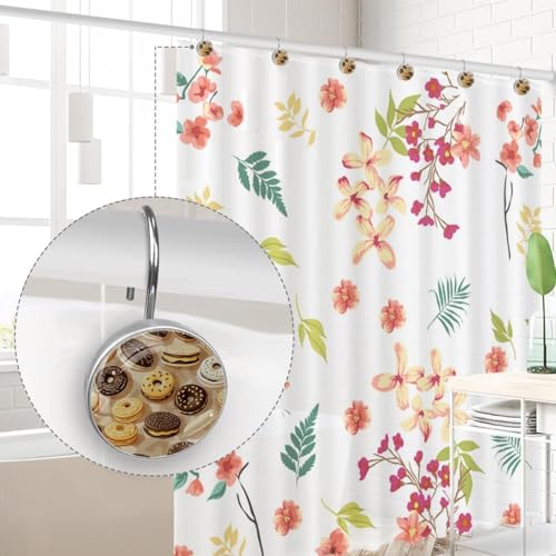 Anneaux rideau de douche donuts cristal marron pour tringle qui coince - 5