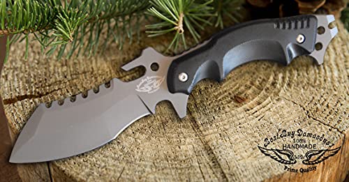 Hunting 440C Stainless Steel Titanium Coated 9.5'' Tracker Fixed Blade Hunting Knife Best Edc Camping Hiking Fishing Hunting Knife 100% Prime Quality #TOP4